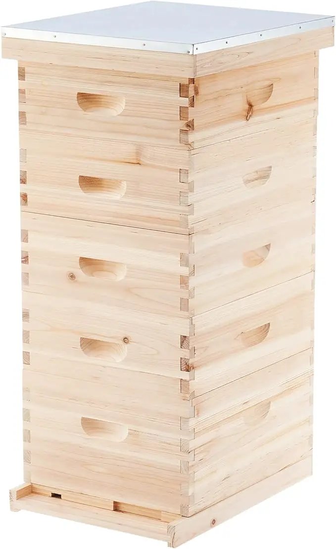 CREWORKS 5 Layer Bee Hive, Beehive for Honey, Bee Box Beekeeping Supplies, Hive Kit for Starter Beekeeper (No Frames) by GreenHaven Gardens