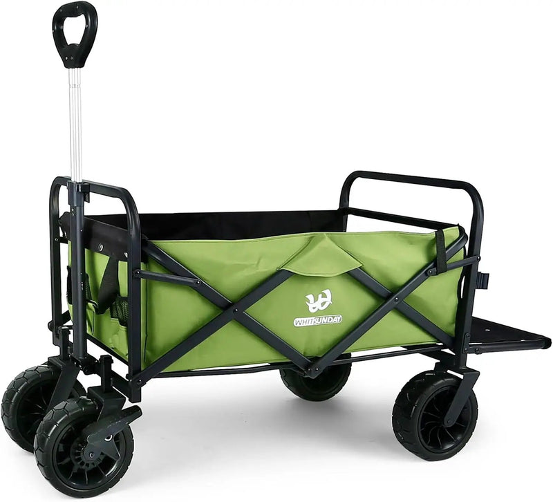 Whitsunday Collapsible Wagon with Tailgate for Camping Outdoor (Green, No Table) by GreenHaven Gardens