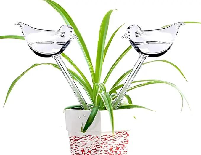 Glass Plant Watering Globes, Self Watering Globes Bird Shape, Self Watering Planter Insert, Plant Watering Devices, Automatic Plant Waterer Indoor, Watering Bulbs, 2 Pack by GreenHaven Gardens