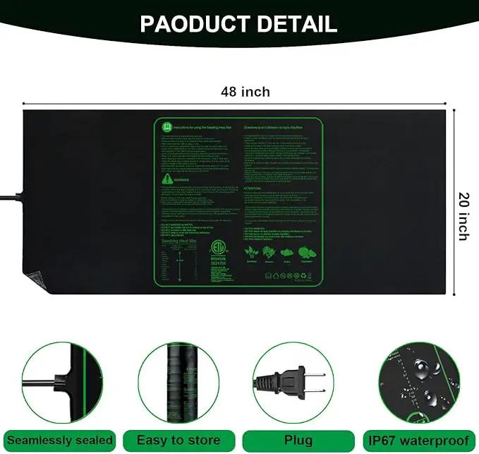 Upgrade 48"x20" Durable Waterproof Seedling Heat Mat with ETL Certified, Warm Hydroponic Heating Pad for Germination,Indoor Plant Gardening and Cutting, Brewing and Seed Starting Greenhouse by GreenHaven Gardens