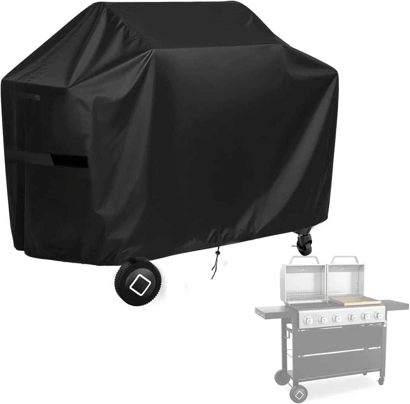 Grill Griddle Cover for Brand-Man Griddle Grill Combo 6-Burner, Portable Gas BBQ Covers, Waterproof Outdoor Propane Grills Cover-22.4" D x 64" W x 42" H by GreenHaven Gardens