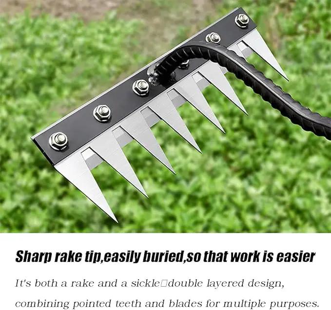 Gardening Hand Weeder Puller Tool, Manual Weeder with Detachable Blade Weeder Puller Tool,High-Carbon Steel Weed Removal Tool for Farm Lawn Garden, 5/6/7/8 Teeth Sizes (7 Teeth) by GreenHaven Gardens