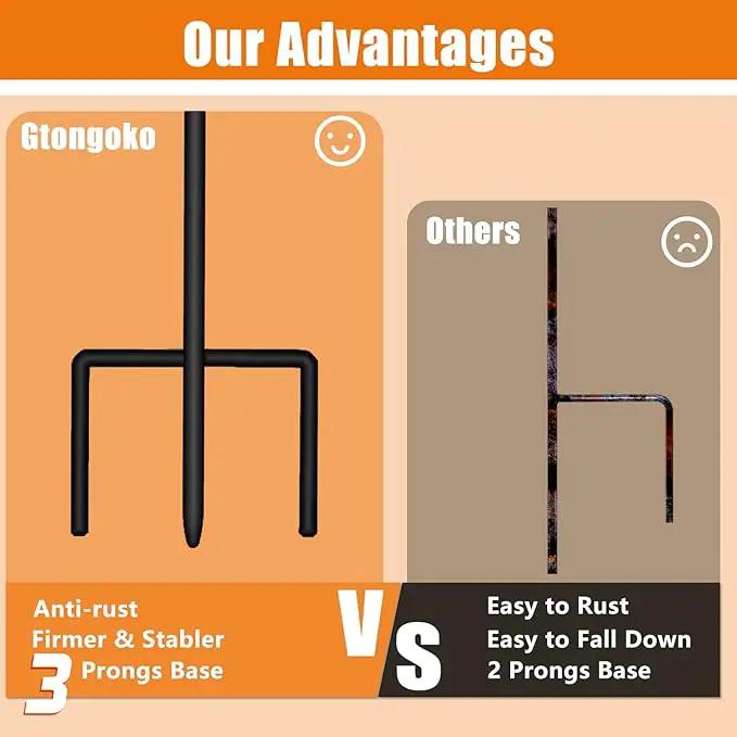 Gtongoko 32 Inch Shepherds Hooks for Outdoor 4 Pack Garden Hooks for Hanging Plants, Lanterns, Bird Feeders, Solar Lights, Mason Jars, Weddings Decor, Adjustable, Matte Black by GreenHaven Gardens