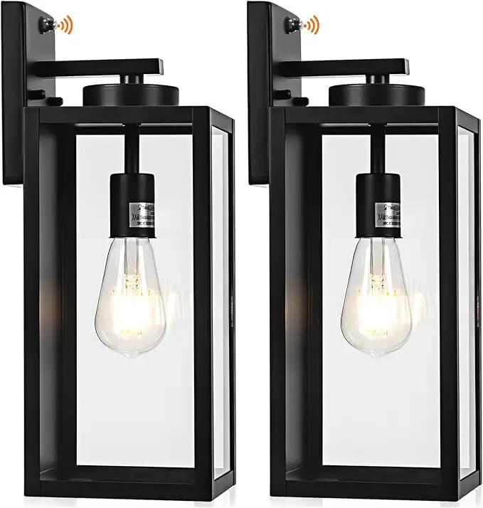 16-inch Dusk to Dawn Outdoor Wall Light Fixture, Large Black Exterior Wall Lantern Waterproof, Farmhouse Porch Sconce Lighting, Modern Wall-Mounted Outside Lights for House Garage, Patio Lamp, 2 Packs by GreenHaven Gardens
