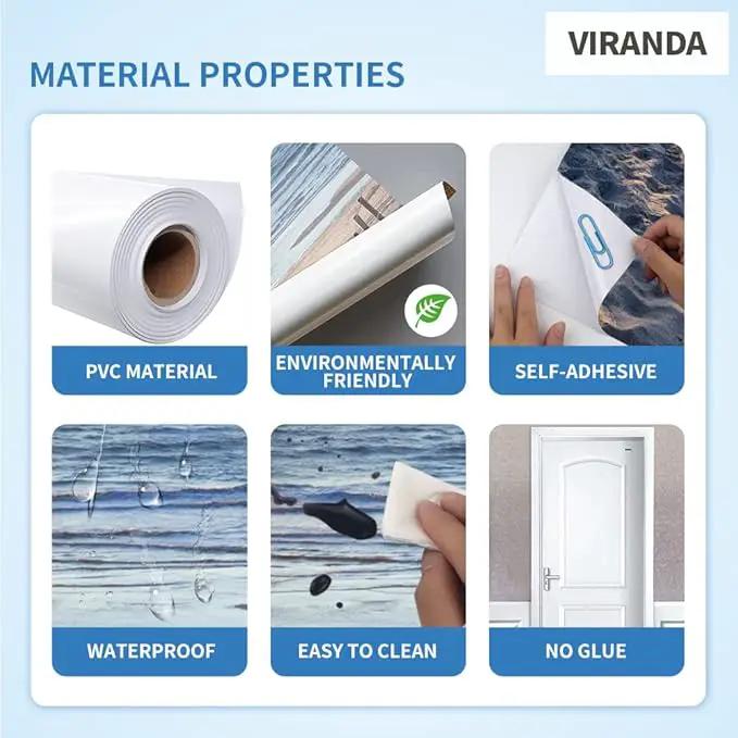 3D Door Stickers Murals - Peel & Stick Landscape - Wallpaper Decals - Removable PVC Waterproof Door Poster - Bedroom & Living Room Decoration - 35.4" x 78.7" by GreenHaven Gardens