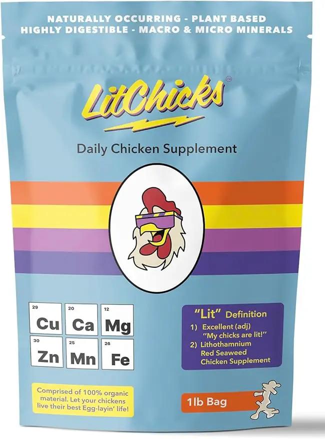 LitChicks’ Calcified Seaweed for Laying Chickens - Crushed Oyster Shell Alternative - Highly Digestible - Single Ingredient - Helps with Egg Laying & Flock Health. by GreenHaven Gardens