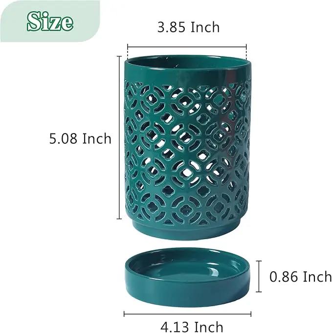 Orchid Pot 4 Inch, Orchid Pots with Holes & Saucers for Repotting, Breathable Slotted Orchid Pots Flower Plant Pot Green by GreenHaven Gardens