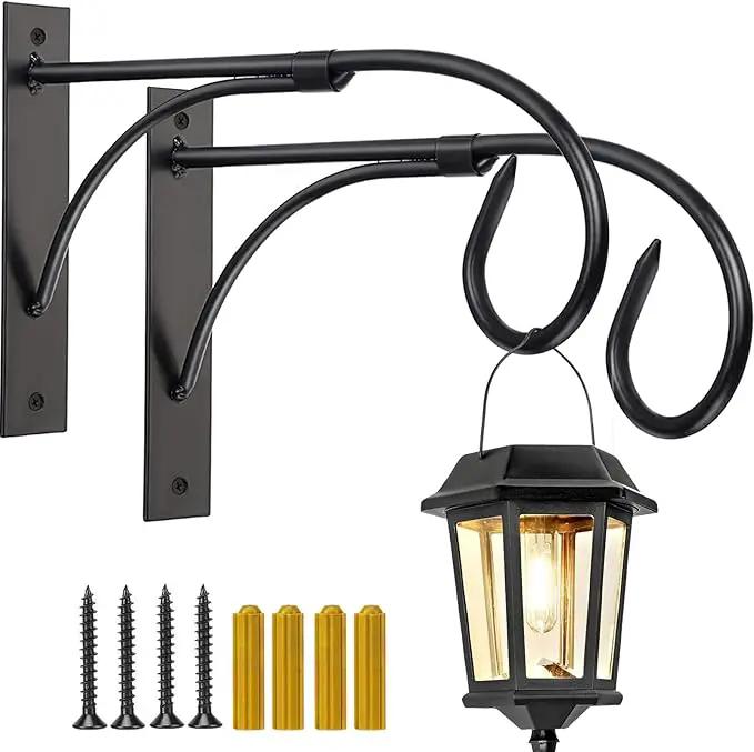 Wall Mount Plant Hanging Bracket, 11 Inches Hanging Plant Hook, Heavy Duty Rustic Decorative Metal Plant Hanger for Hanging Plant Flower Lantern Bird Feeder Wind Chimes (Set of 2) by GreenHaven Gardens