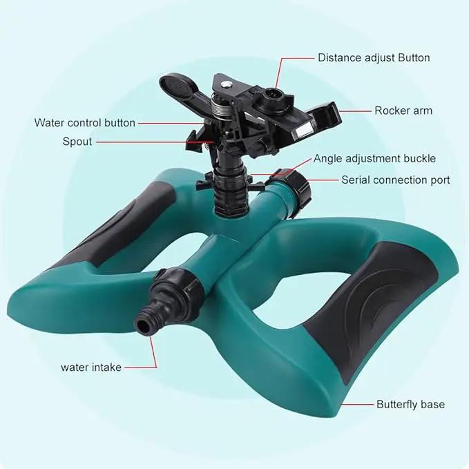 ViaGasaFamido Lawn Sprinkler Automatic Rotary Sprinkler 360° Rotating Sprinkler Irrigation System Large Coverage Area for Watering Garden Yard Trees Shrubs by GreenHaven Gardens