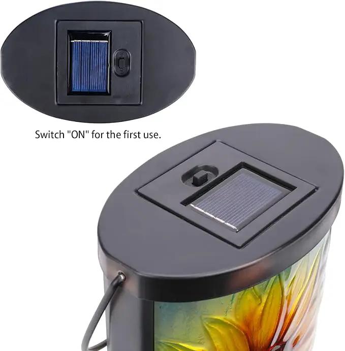 Hanging Solar Lantern Outdoor Waterproof LED Solar Lights Sunflower Decorative Solar Lanterns Tabletop Lamp for Outdoor Patio Garden Yard Decor by GreenHaven Gardens