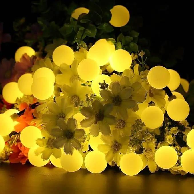 Globe Ball Fairy Lights, 50 LEDs 23ft/7M Solar Led Globe String Lights Waterproof with Two Lighting Modes for Garden Outdoor Party Christmas Decoration (Warm White) by GreenHaven Gardens