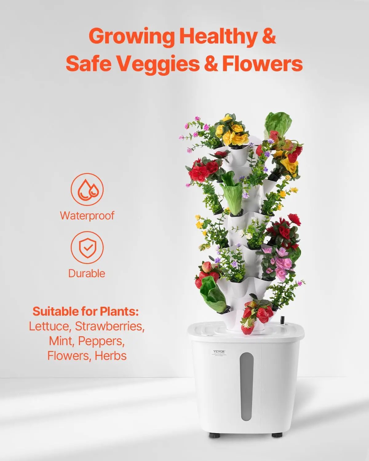 VEVOR Hydroponic Growing System, 30 Pods Vertical 6 Tiers Hydroponic Tower, Home Hydronic Garden with Water Pump & Timer, Water Circulation Plants Germination Kit for Indoor Herbs Fruits & Vegetables by GreenHaven Gardens