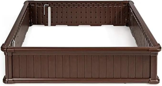Giantex Raised Garden Bed, Planter for Flower Vegetables, Outdoor Plant Box Patio Backyard, Easy Assembly (48.5''Lx48.5''Wx12''H, Brown) by GreenHaven Gardens