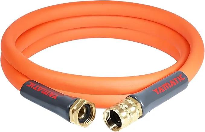 YAMATIC Female to Female Short Garden Hose 5/8 in x 10 ft, 2 in 1 Dual Use Heavy Duty Leader Hose with Solid Brass Connector, All-Weather Water Hose, Burst 600 PSI by GreenHaven Gardens