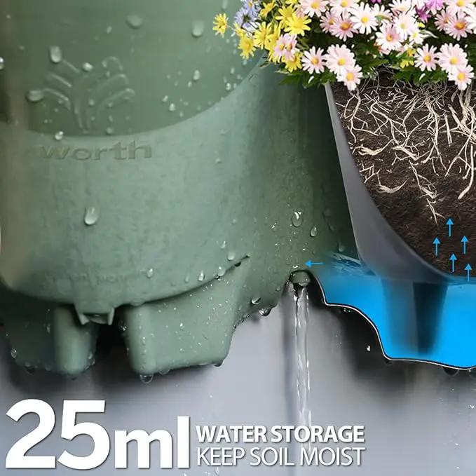 Worth Garden 36 Pockets Self Watering Vertical Planters Indoor Outdoor Living Wall Mounted - 9' Automatic Dripping Irrigation System Hose Kit Stackable Plastic Pot Herb Plants Home Balcony Decoration by GreenHaven Gardens