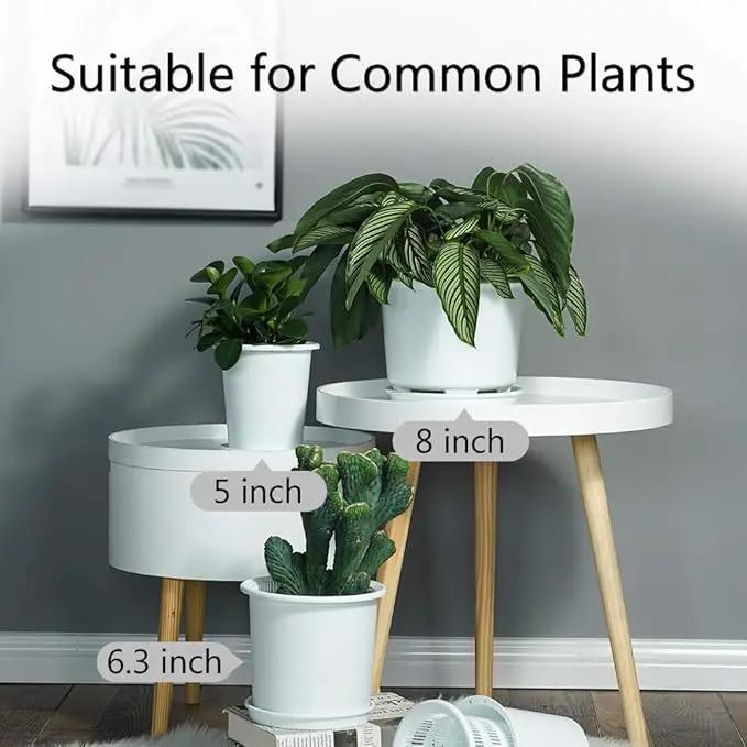 8 Inch Orchid Pots with Holes and Saucers,Double Layer Plastic Large Orchid Planter Pot,Flower Pots for Indoor Outdoor Flower Plants,Orchids,Herbs,Snake Plants and Succulents by GreenHaven Gardens