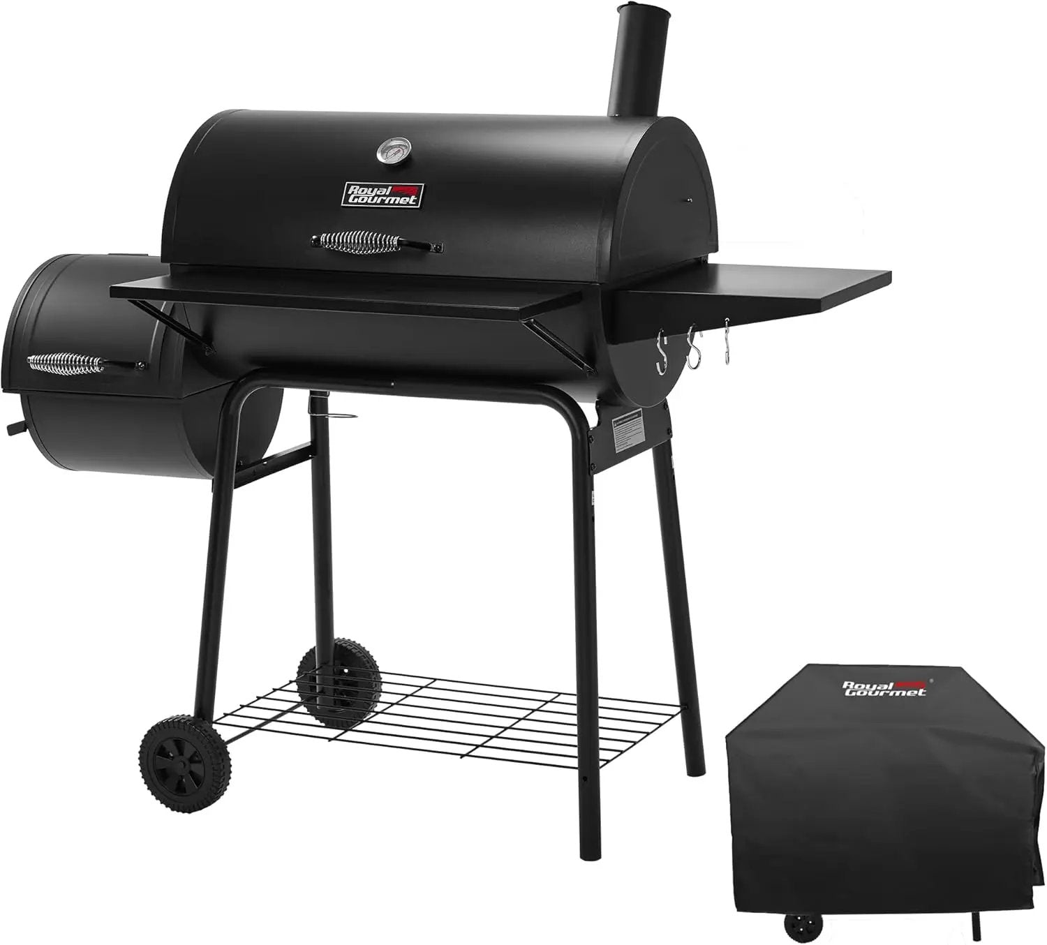 Royal Gourmet CC1830SC Charcoal Grill Offset Smoker with Cover, 811 Square Inches, Black, Outdoor Camping by GreenHaven Gardens