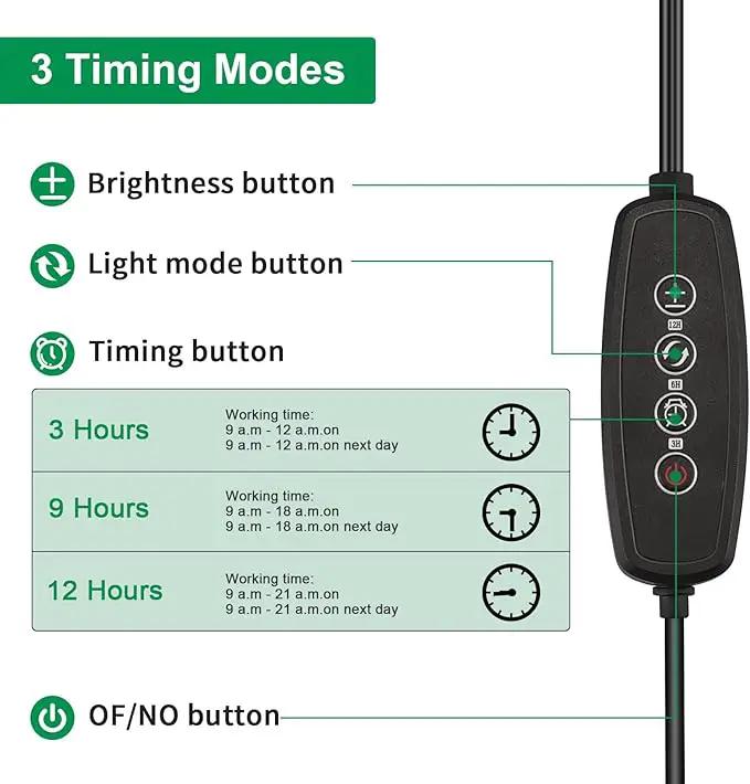 2 Pack Grow Lights for Indoor Plants, Height Adjustable with On/Off Switch and Timer, Vertical Plants Grow Light for Indoor Plant Growth and Flowering by GreenHaven Gardens