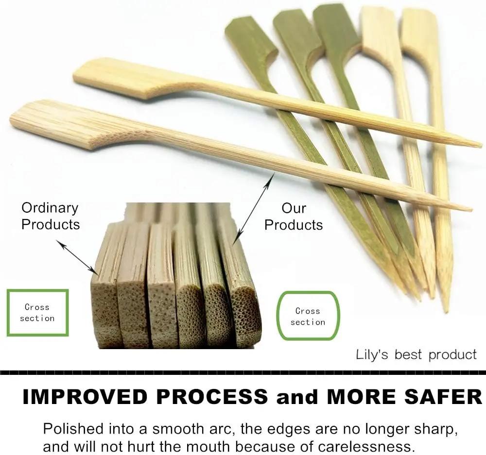 HOPELF 7 inch Bamboo Paddle Picks Skewers for Cocktail，Fruit Kabobs，BBQ，Kitchen，Grilling，Barbeque Snacks.Wood pick More Size Choices 3.5''/ 4.7''/ 7''/ 10'' (Pack of 100) by GreenHaven Gardens