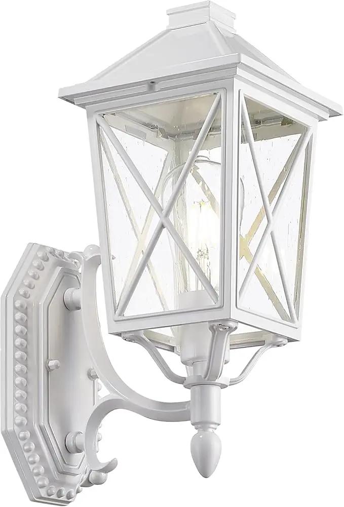 Darkaway Outdoor Wall Light Fixture,Outside Porch Lights Wall Mounted Seeded Glass Exterior Waterproof Lantern Modern E26 Socket Wall Sconce Lighting for Front Door Yard Patio by GreenHaven Gardens