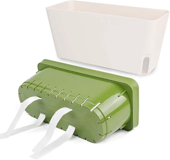 OurWarm Windowsill Herb Planter Box Indoor Set of 3, 10.5 Inch Self Watering Planter Pots with Visual Water Level Window, Modern Plastic Plant Pots for Herbs, Vegetables, Succulents Plants by GreenHaven Gardens
