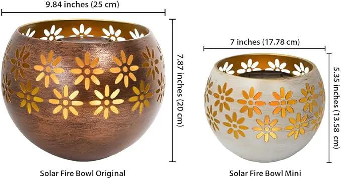 5.4” 4-Pack Decorative Metal Solar Patio Light with Flickering Flame, Waterproof Dusk-to-Dawn Garden Lantern, White by GreenHaven Gardens