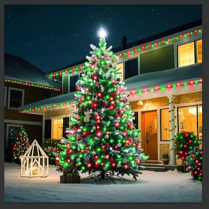 KNONEW 600FT 1500 LED Christmas String Lights Outdoor Green Wire Fairy Light 8 Modes & Timer Plug in Waterproof LED String Lights for Xmas Yard Tree Wedding Party Holiday Decorations(Red and Green) by GreenHaven Gardens