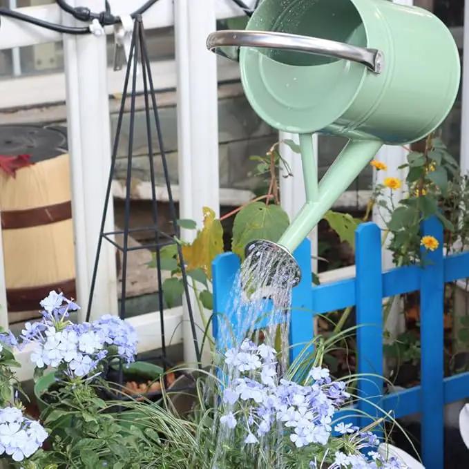 Metal Watering Can, One Gallon Watering Cans Stainless Steel for Outdoor Indoor Garden Plants Watering (Cream Green) by GreenHaven Gardens