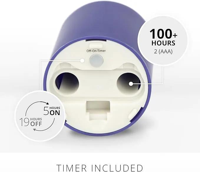 Luminara Outdoor Votive Flameless LED Candle, Vivid Ultramarine 2" x 3.2", Moving Flame Battery Operated Timer Remote Ready IPX4 Matte Plastic Finish by GreenHaven Gardens