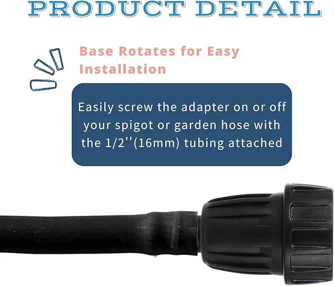 8pcs Garden Hose Adapter, 3/4'' Faucet Convert to 1/2'' Drip Irrigation Tubing, Drip Irrigation Hose Connectors for Outdoor Watering, Fittings with 8pcs Rubber Washers (1 Barb) by GreenHaven Gardens