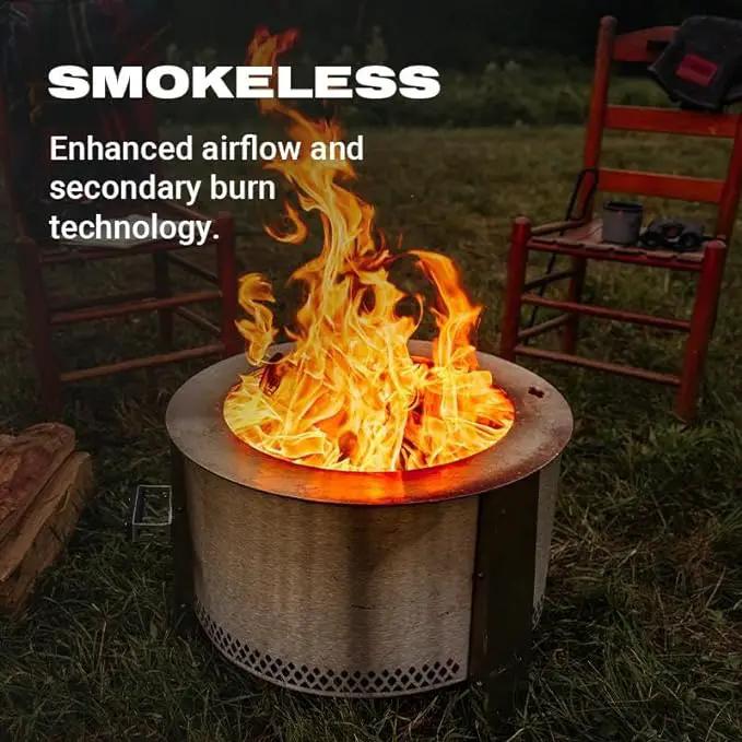 Breeo Smokeless Fire Pit (Y Series - Stainless Steel) | 21 inch Portable Smokeless Firepit for Outside | 31 Pounds | Ideal for Families Compatible with Wide Range of Breeo Accessories by GreenHaven Gardens