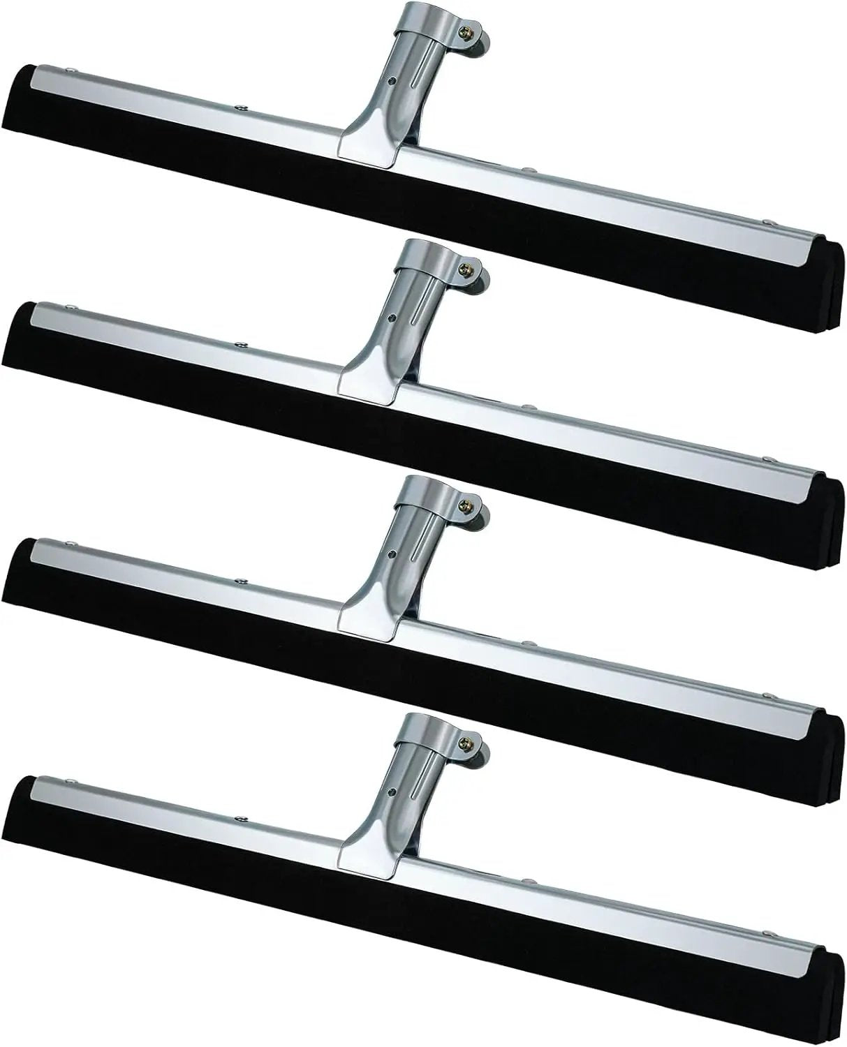 Lasnten 4pcs Double Foam Floor Squeegee for Concrete Industrial Floor Scrubber Stainless Steel Cleaning Squeegee with Rubber Heavy Duty Broom EVA Foam Blade for Garage Window Pool (18 Inch) by GreenHaven Gardens