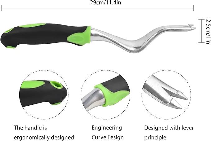 Weed Puller Tool, Garden Weeding Tools, Heavy Duty Hand Weeder with Ergonomic Handle, Garden Weeding Removal Weed Puller Manual Root Lifter Weeder for Lawn Farmland Transplant Gardening Bonsai by GreenHaven Gardens