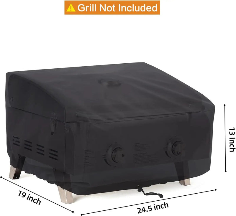 NOELIFE 24 Inch Tabletop Grill Cover for Cuisinart CGG-306/ CGG-059A/ CGG-059, Pit Boss 75275/ PB336GS/ PB100P1, Waterproof Outdoor BBQ Grilling Griddle Accessories, Black (Cover Only) by GreenHaven Gardens