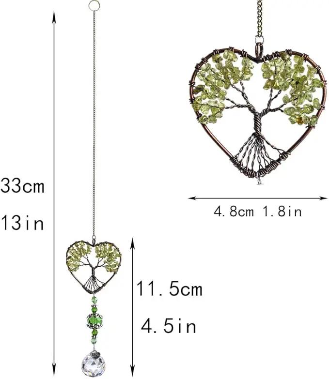 H&D HYALINE & DORA Tree of Life Car Rearview Mirror Hanging Ornament Pendant Accessories Fengshui Suncatcher (Green) by GreenHaven Gardens