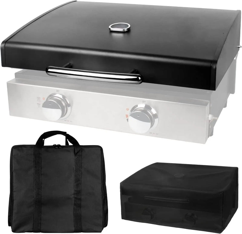 5011 Hard Cover Hood with Temperature Gauge for Blackstone 22 inch Table Top Griddle, Griddle Lid and Heavy Duty Grill Cover & Bag for Blackstone 22" Table Top Griddles, Black by GreenHaven Gardens