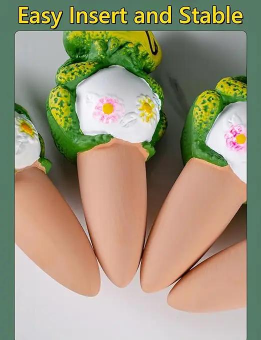 4 Pack Plant Watering Devices, Frog Shape Terracotta Watering Spikes, Vacation Self Watering Planter Insert, Automatic Plant Waterer for Indoor Outdoor Plants (Big Frog) by GreenHaven Gardens