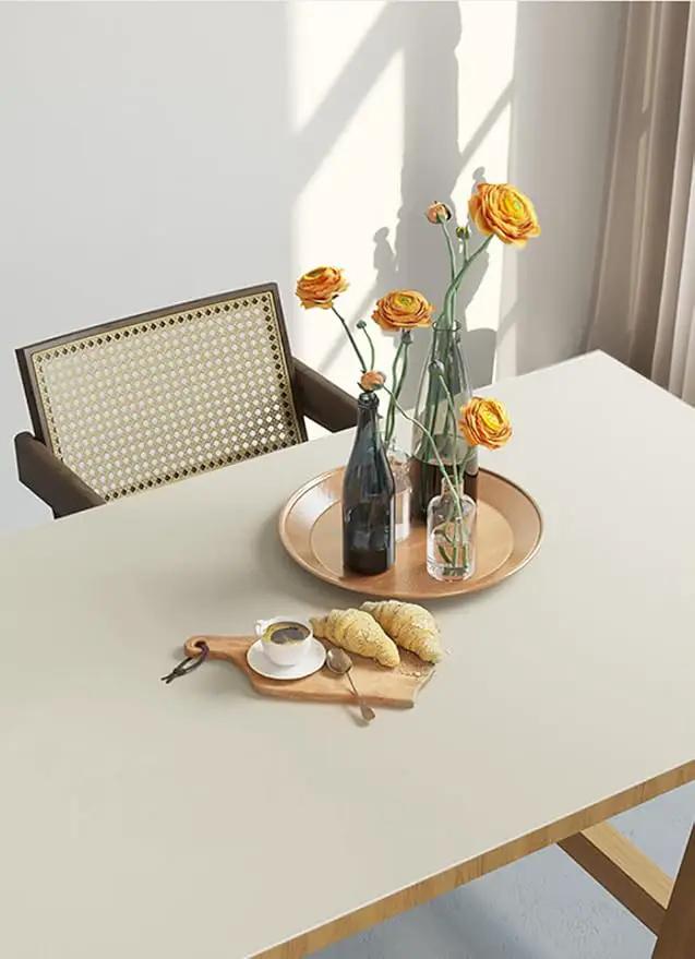 Dimoon 394''x15.7'' Cream Skin Peel and Stick Wallpaper Contact Paper Modern Self Adhesive Wall Paper Removable Renter Friendly Textured Solid Color Cabinet Vinyl Roll (394''x15.7'',Cream Skin) by GreenHaven Gardens