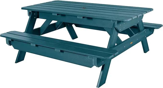 highwood Hometown Picnic Table, 6 Foot, Nanatucket Blue by GreenHaven Gardens