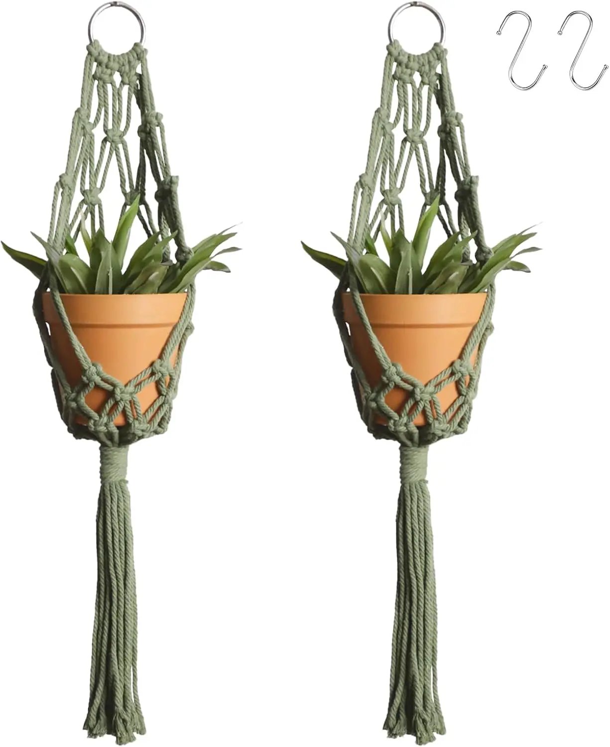 Artilady Macrame Hanging Planter for Indoor Plants, Boho Woven Plant Hanger Large Hanging Flower Pot Holders Outdoor Baskets Storage Green Wall Decor by GreenHaven Gardens