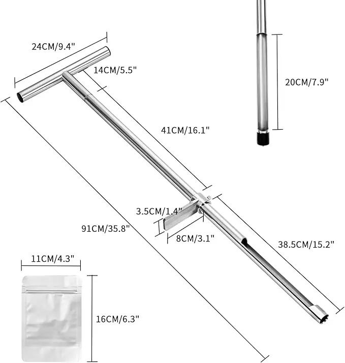 Soil Sample Probe, 36 Inch Soil Probe Rod, Ground Probe Rod, My Soil Test Kit, Stainless Steel Soil Sampler Tool for Soil Sampling, Gardening by GreenHaven Gardens