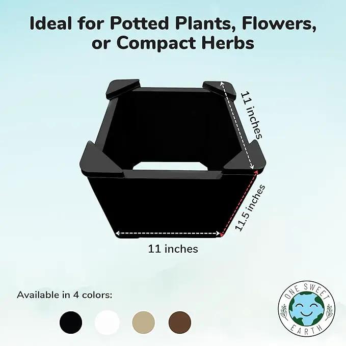 Raised Garden Bed - 1x1 ft Planter Box - Black HDPE - No Tools Needed - DIY Kit for Urban Gardening, Flowers, Herbs & Vegetables - Made in The USA - 2 Pack by GreenHaven Gardens