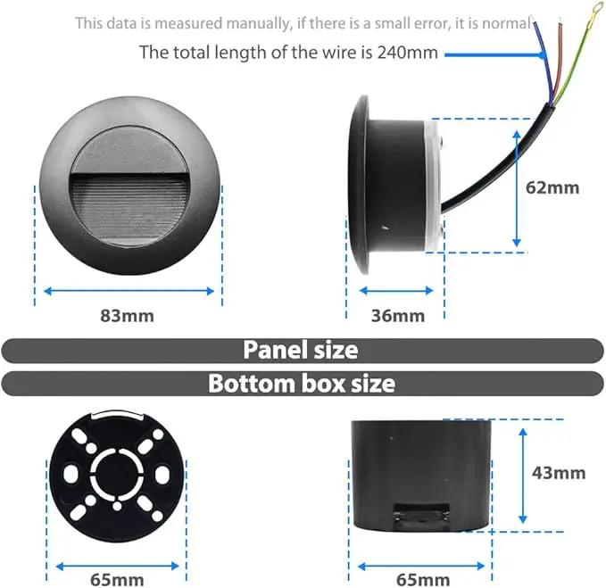 6Pcs 3W LED Recessed Wall Light, Step Light Warm White 3000K, Stair Light Staircase Light Lighting lamp, Inside Outside Garden Balcony Corridor, Aluminum, 120V Black by GreenHaven Gardens