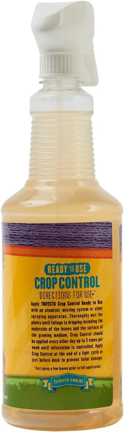 Trifecta Crop Control Ready to Use Maximum Strength Natural Pesticide, Fungicide, Miticide, Insecticide, Help Defeat Spider Mites, Powdery Mildew, Botrytis and Mold on Plants 32 OZ Size by GreenHaven Gardens