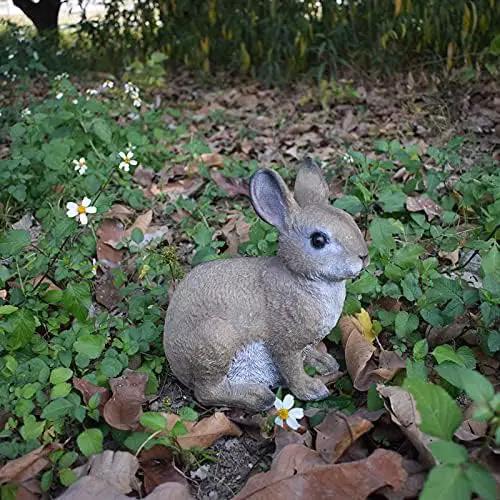 Rabbit Resin Animal Garden Statue Outdoor and Garden Decor Patio Yard (Rabbit 8.5 inch) by GreenHaven Gardens