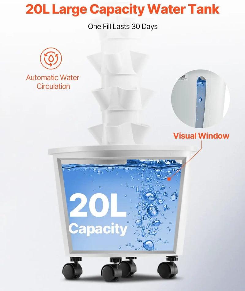 VEVOR Hydroponic Growing System, 30 Pods Vertical 6 Tiers Hydroponic Tower, Home Hydronic Garden with Water Pump & Timer, Water Circulation Plants Germination Kit for Indoor Herbs Fruits & Vegetables by GreenHaven Gardens