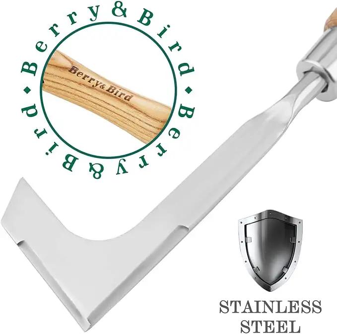 Berry&Bird Crack Weeder, Crevice Weeding Tool, 11.2" Stainless Steel Manual Weeder, L-Shaped Side-Walk Puller Spatula, Grass Cutter Knife, Weeding Sickle for Garden Lawn Yard Patio Terrace Paving Moss by GreenHaven Gardens