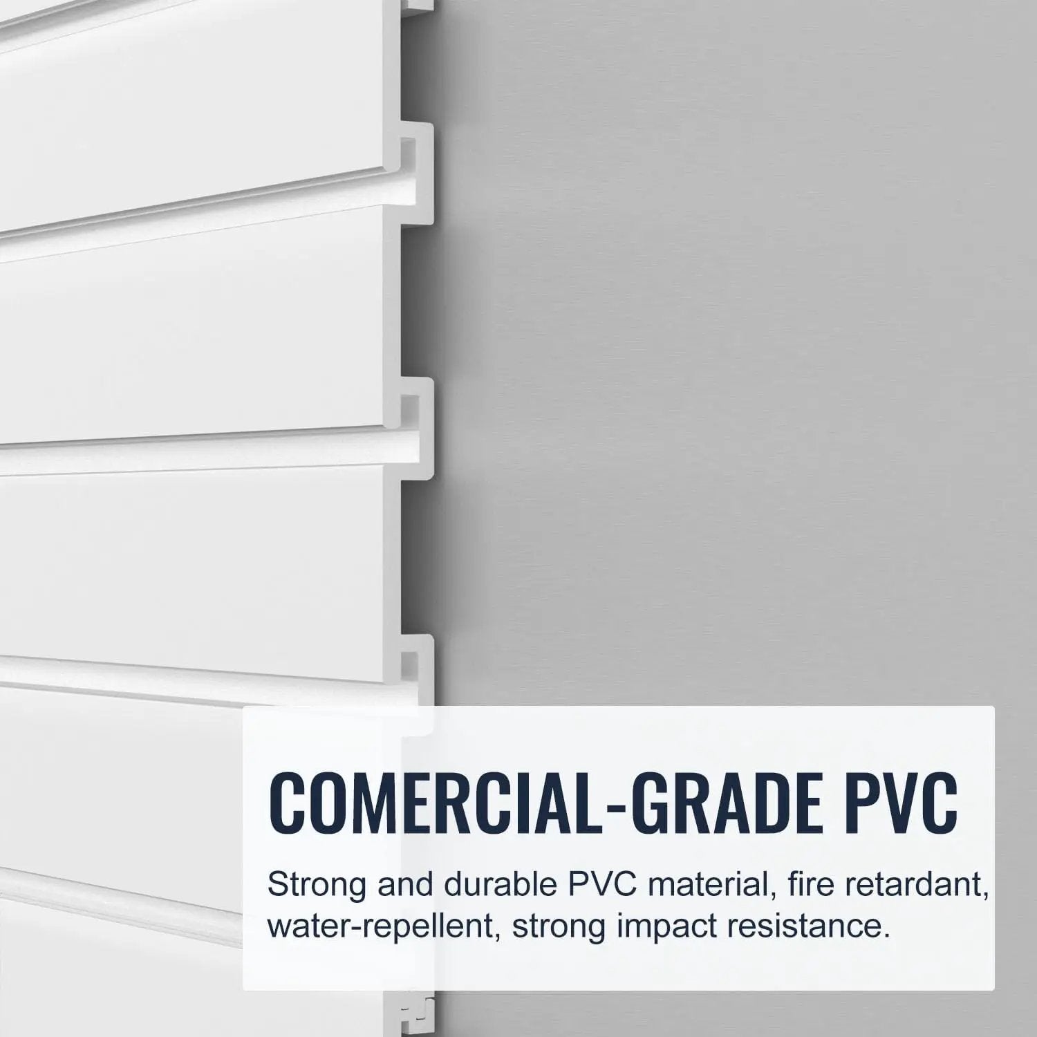 Slatwall Panel Garage Organizer PVC Slatwall Heavy Duty Wall Mounted Rack, Interlocking Slat Wall Panels for Tool Organization Peg Board(White 4 x 4 ft) by GreenHaven Gardens
