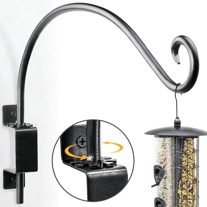 Swivel Bird Feeder Hanger Hook: Swivel Hanging Plant Bracket Outdoor - Wall Mount Swivel Hanging Hook for Bird Feeder 12Inch 2Packs by GreenHaven Gardens