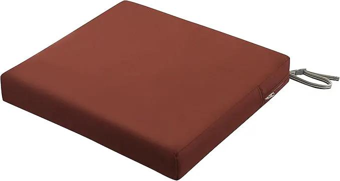 Classic Accessories Ravenna Water-Resistant 22 x 21 x 3 Inch Patio Seat Cushion, Spice, Chair Seat Cushion by GreenHaven Gardens